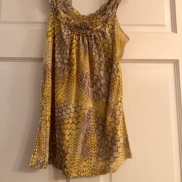 INC yellow and gray snakeskin patterned tank, Small - Picture 2 of 4